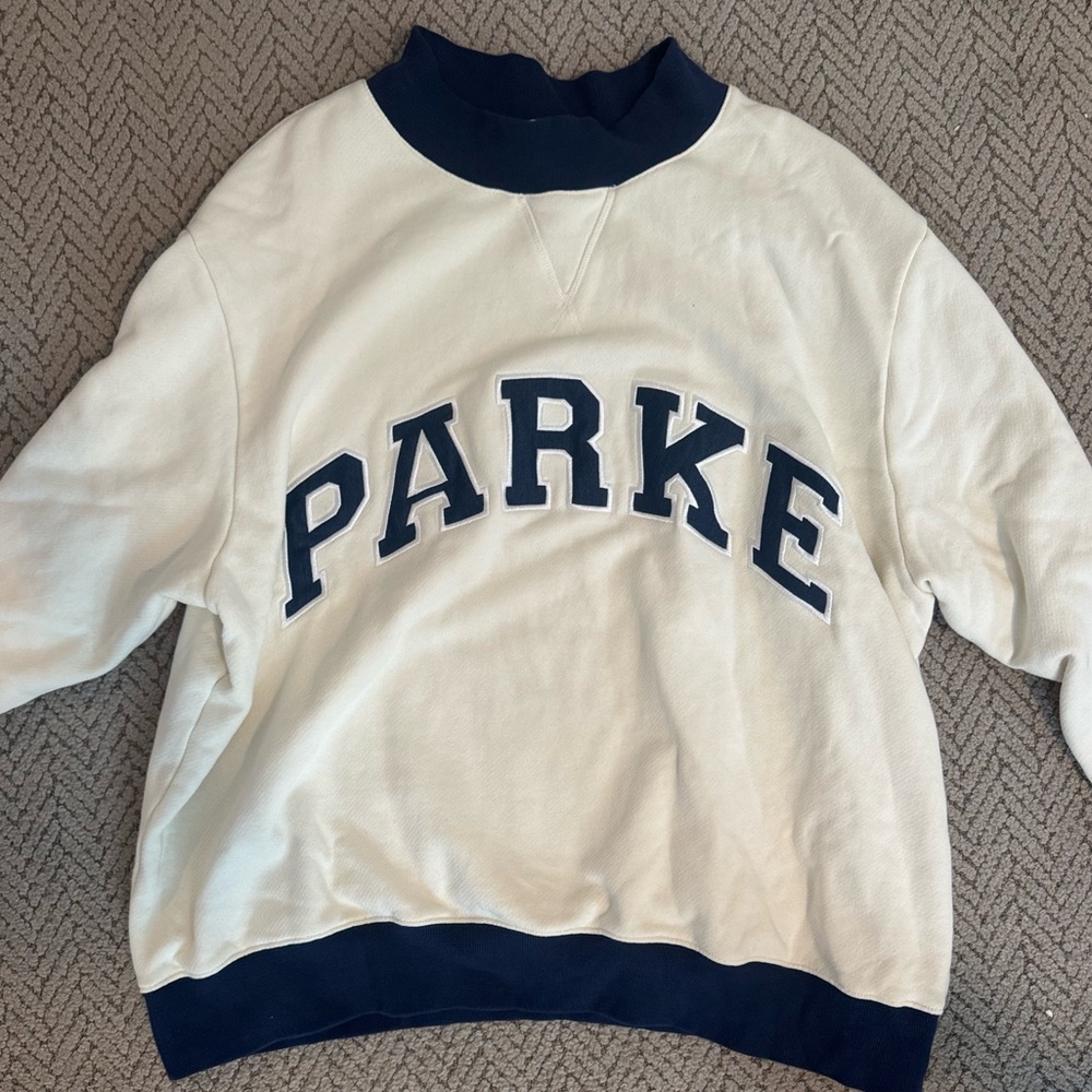SOLD DO NOT BUY PARKE Women's White and Blue Sweater